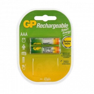 Аккумулятор GP, Ni-Mh, AAA, HR03-2BL, 1.2 В, 400 мАч, блистер, 2 шт.