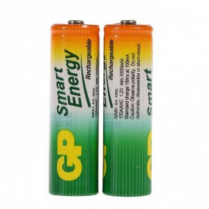Аккумулятор GP, Ni-Mh, AA, HR6-2BL, 1.2 В, 1000 мАч, блистер, 2 шт.