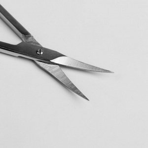 Ножницы маникюрные, загнутые, узкие, 9,5 см, цвет серебристый, В-128-S-SH