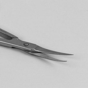 Ножницы маникюрные, загнутые, узкие, 9,5 см, цвет матовый серебристый, В-128-D-SH
