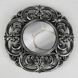 Зеркало настенное «Стиль», d зеркальной поверхности 13 см, цвет «состаренное серебро»