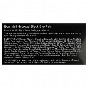 Гидрогелевые патчи для глаз Bonnyhill Black с экстрактом черного жемчуга 60 шт