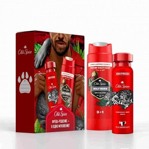 Подарочный набор OLD SPICE Аэрозольный дезодорант 150мл + Гель для душа 250мл Wolfthorn