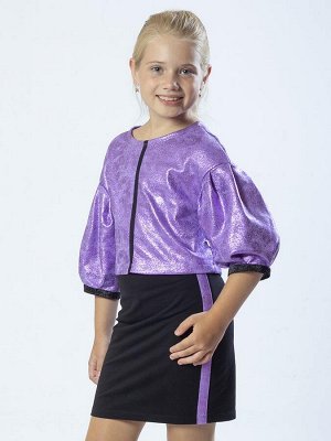 Комплект: свитшот укороченный и юбка прямого силуэта  Цвет:фиолетовый