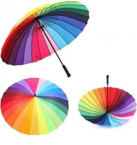 Радужный зонт трость,  10 спиц