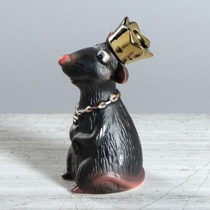 Штоф "Крыса №2 с короной" чёрный