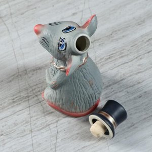 Штоф "Крыса №2 с цилиндром" серый