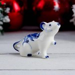Сувенир &quot;Крыска бегущая&quot;, гжель, 7,5х2,5х4 см