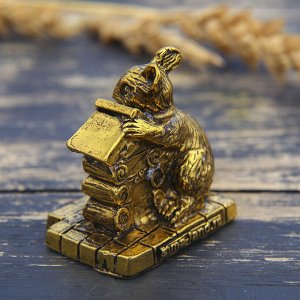 Фигурка мышка "Оберегаю дом", золото, 3,6 х 3,8 см