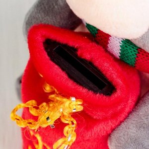 Мягкая игрушка-копилка "Мышонок в шарфе" музыкальная, цвет МИКС