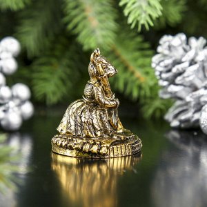 Сувенир металл "Мышка Деньги в дом", золото,  в коробке 3,5х3,7 см