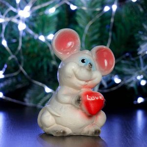 Копилка "Мышь с сердцем" 13см