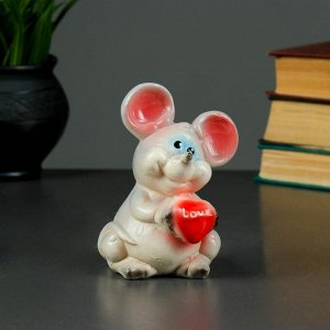 Копилка "Мышь с сердцем" 13см