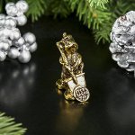 Сувенир металл &quot;Мышка Гребу бабло&quot;, золото, в коробке 1,8х3,3 см
