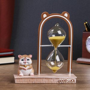 Сувенир полистоун песочные часы "Хомячок" МИКС 17,5х15х5,5 см