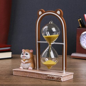Сувенир полистоун песочные часы "Хомячок" МИКС 17,5х15х5,5 см