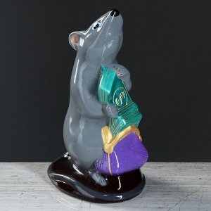 Копилка "Крыса с деньгами" глянец, 26 см