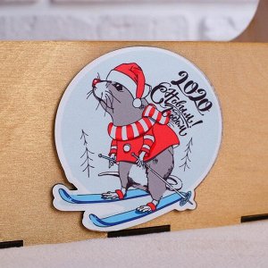 Кашпо флористическое "Мышонок на лыжах", с вставкой, 23-11-22 см