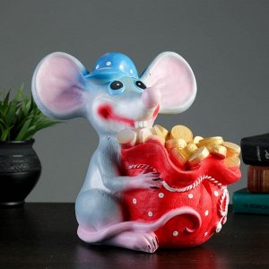 Копилка "Мышь с мешком денег" 22 см