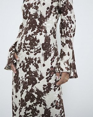 Платье макси с абстрактным принтом Petite Brown