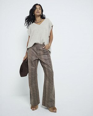 Джинсы Petite Snakeskin свободного кроя прямого кроя