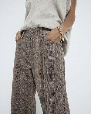 Джинсы Petite Snakeskin свободного кроя прямого кроя