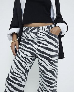 Свободные прямые джинсы Petite Black Zebra