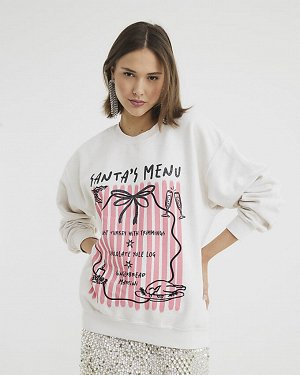 Рождественская толстовка Cream Santa's Menu