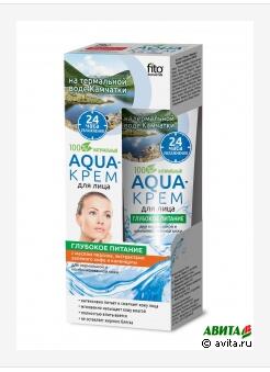 Aqua-крем для лица на термальной воде Камчатки "Глубокое питание" с маслом персика, зеленого кофе и календулы