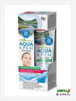 Aqua-крем для лица на термальной воде Камчатки "Глубокое питание" с маслом  шиповника, экстрактом лимонника и брусники