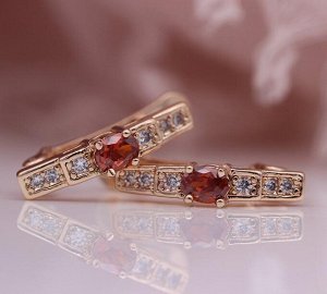 Серьги Покрытие 18К золото, фианиты