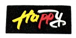 Лейбл пришивной арт.203 73*35 мм &quot;Happy&quot; чёрный