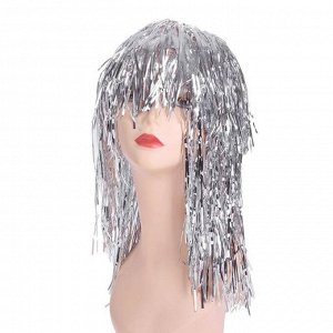 Карнавальный парик "Дождь" 45 см, цвет серебро