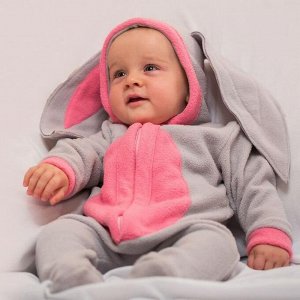 Карнавальный костюм "Малышка Зайка" серый, комбинезон, 6-9 мес, рост 75 см цвета МИКС