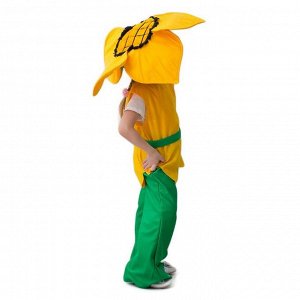 Карнавальный костюм "Подсолнух", шляпа, кофта, пояс, штаны, 3-5 лет, рост 104-116
