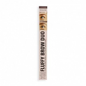 Карандаш д/бровей и гель/фиксации контурный Makeup Revolution Fluffy Brow Duo Ash Brown