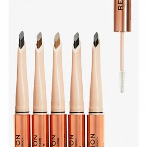 Карандаш д/бровей и гель/фиксации контурный Makeup Revolution Fluffy Brow Duo Ash Brown