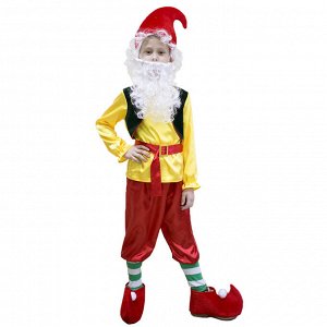 Детский карнавальный костюм "Гном", 6 предметов, рост 122 см