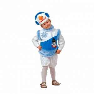 Кaрнaвaльный костюм «Снеговик снежный», плюш, рaзмер 28, рост 110 см
