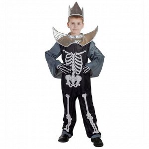 Детский карнавальный костюм "Кощей Бессмертный", головной убор, костюм, плащ, рост 110 см