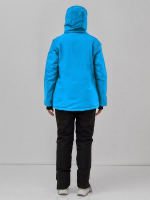 Горнолыжная куртка женская зимняя синего цвета 7015_1S