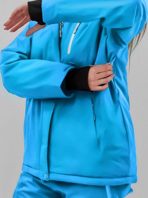 Горнолыжная куртка женская зимняя синего цвета 7015_1S