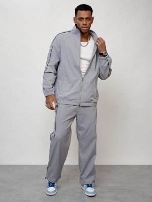 Спортивный костюм мужской модный серого цвета 15020Sr