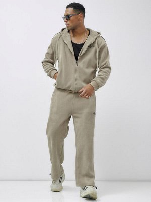 Спортивный костюм мужской демисезонный на флисе бежевого цвета 328B