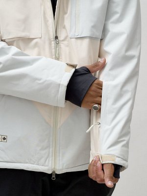 Горнолыжный костюм мужской зимний белого цвета 392Bl