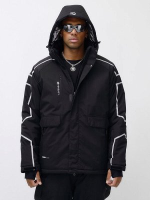 Горнолыжный костюм мужской зимний черного цвета 390Ch