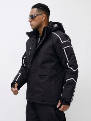Горнолыжный костюм мужской зимний черного цвета 390Ch