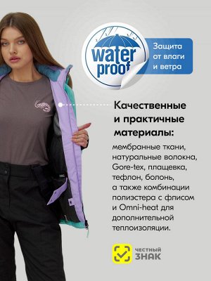 Горнолыжный костюм женский зимний бирюзового цвета 001_1Br