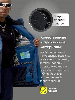 Горнолыжный костюм мужской зимний синего цвета 372S