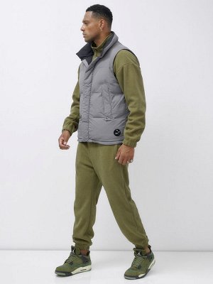Жилет мужской утепленный спортивный серого цвета 15326Sr